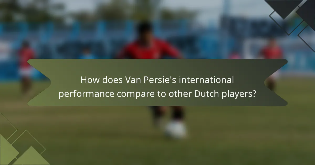 How does Van Persie's international performance compare to other Dutch players?
