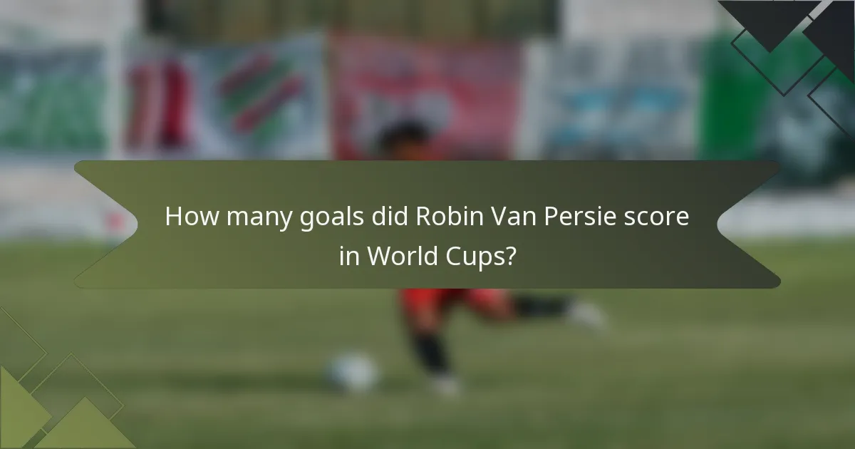 How many goals did Robin Van Persie score in World Cups?