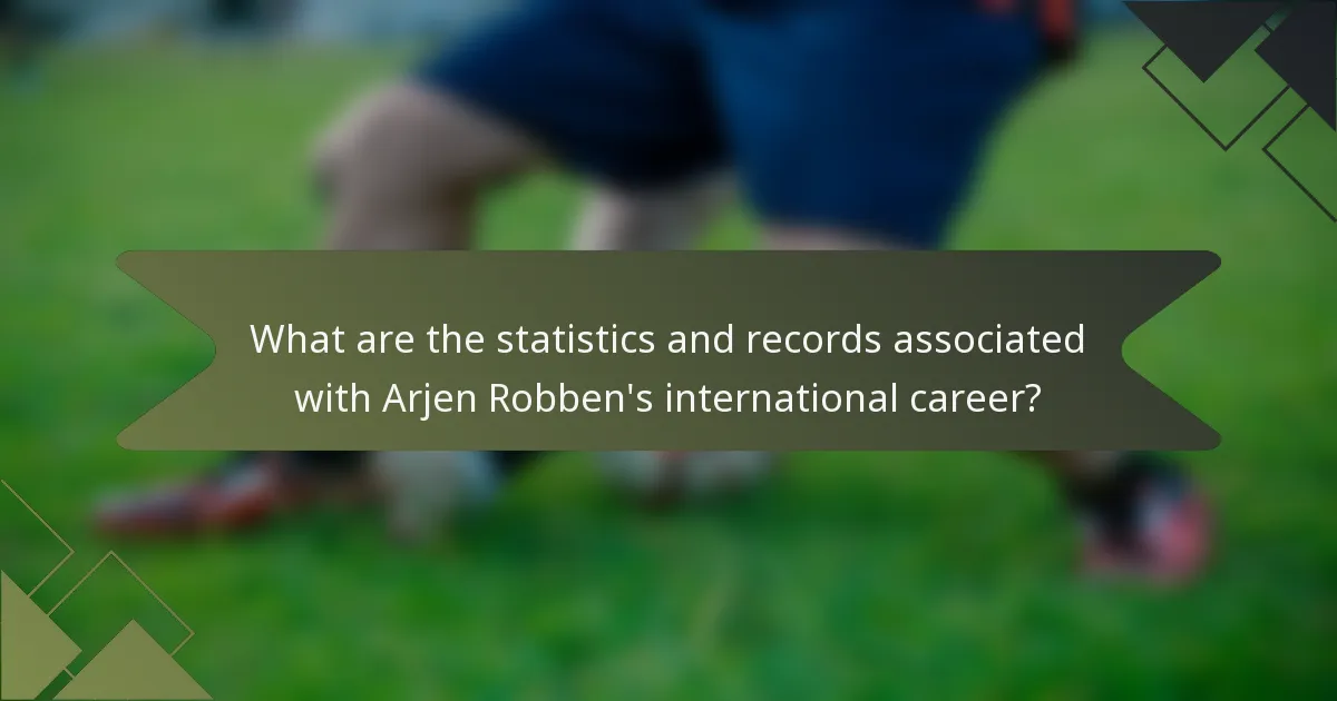 What are the statistics and records associated with Arjen Robben's international career?