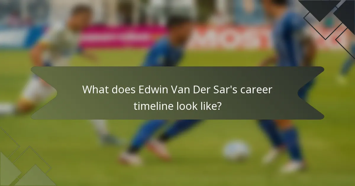 What does Edwin Van Der Sar's career timeline look like?