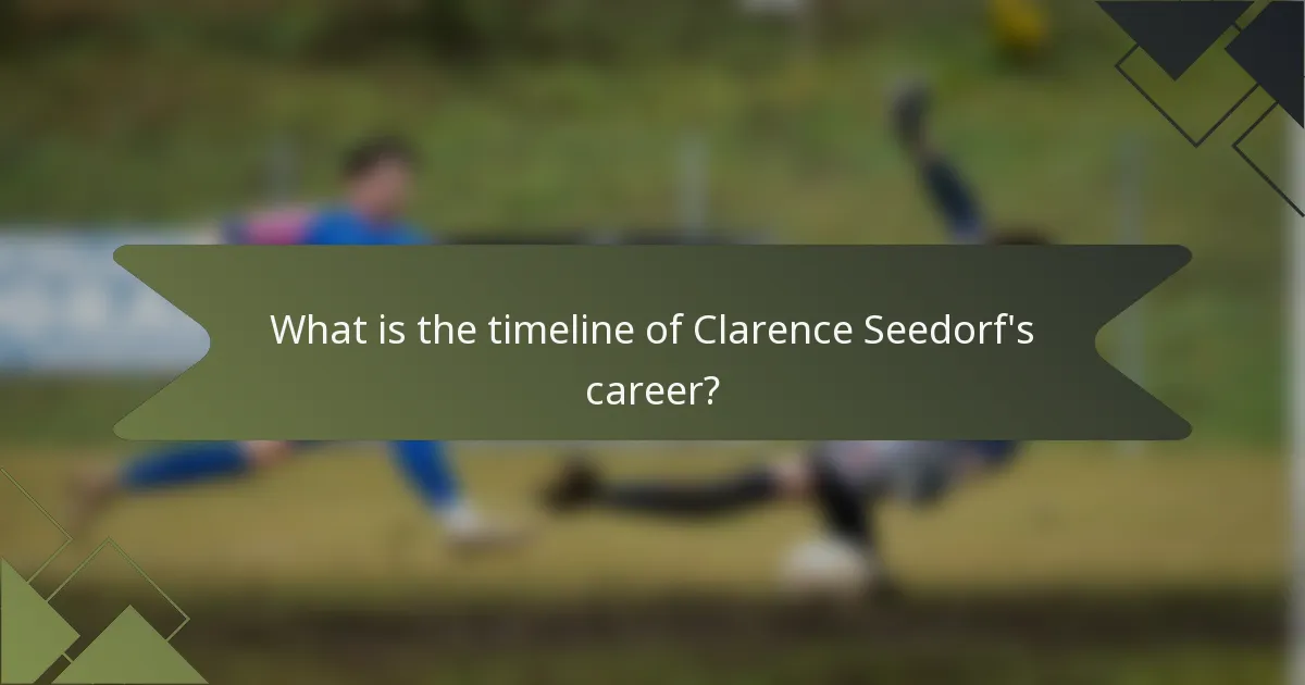 What is the timeline of Clarence Seedorf's career?