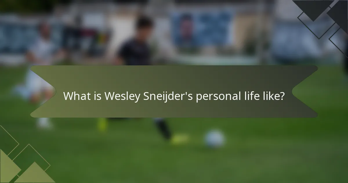 What is Wesley Sneijder's personal life like?