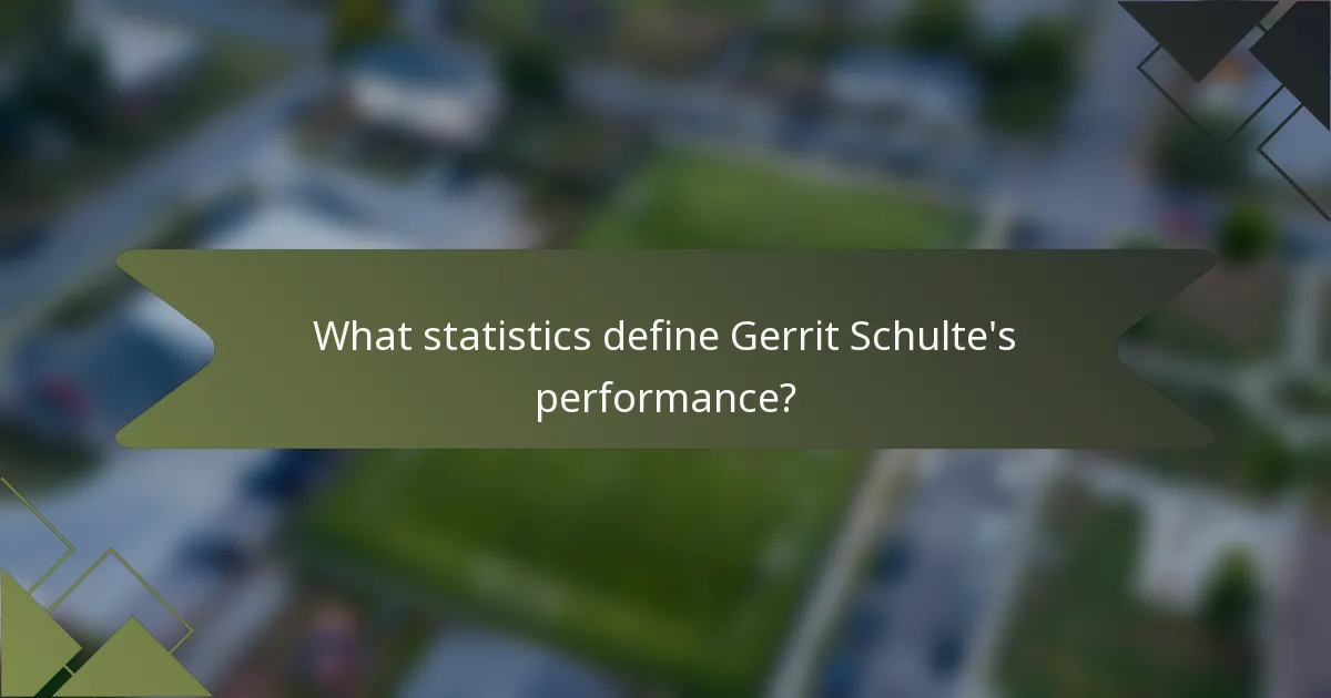 What statistics define Gerrit Schulte's performance?